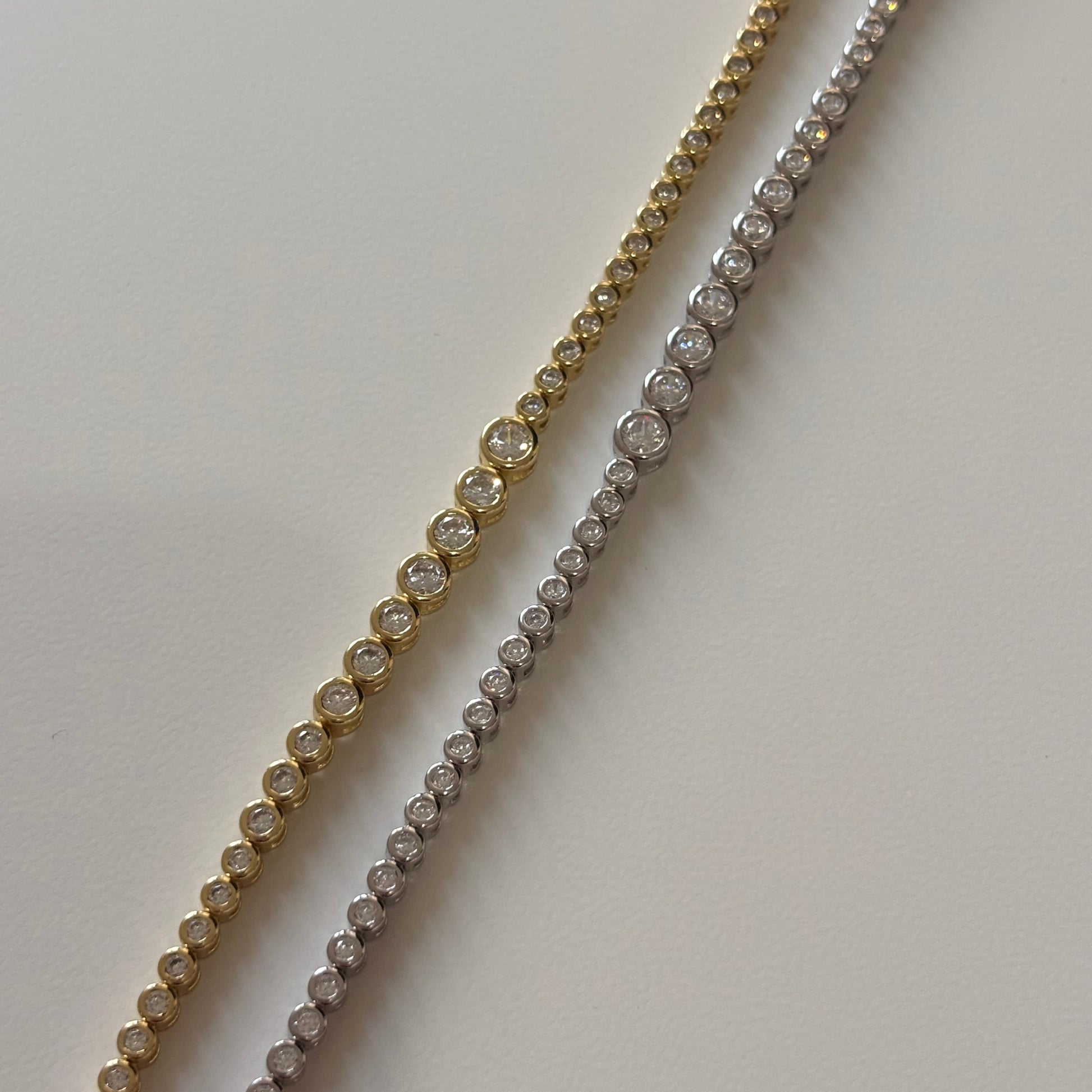 925 silver bezel tennis bracelet in gold and silver – Aura Bracelet by Éter Jewelry