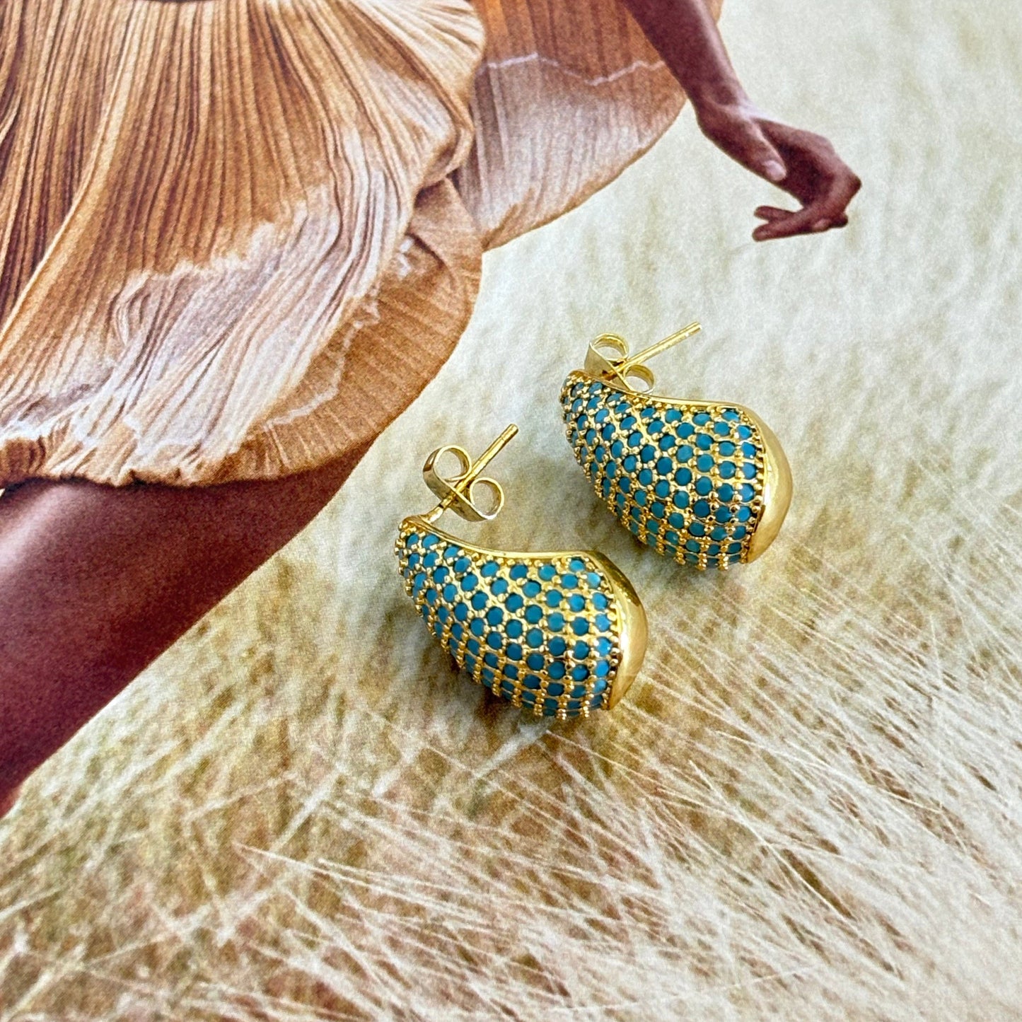 Holiday Teal Drop Earrings