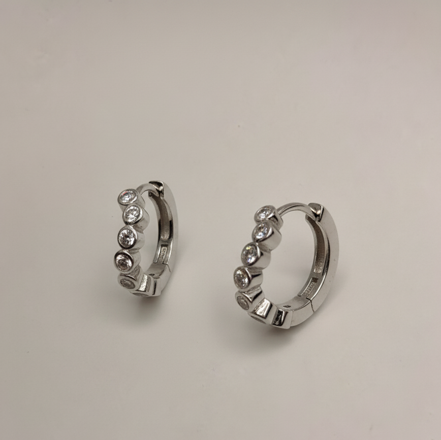 Nova silver bubble hoops – sculptural 925 sterling silver earrings
