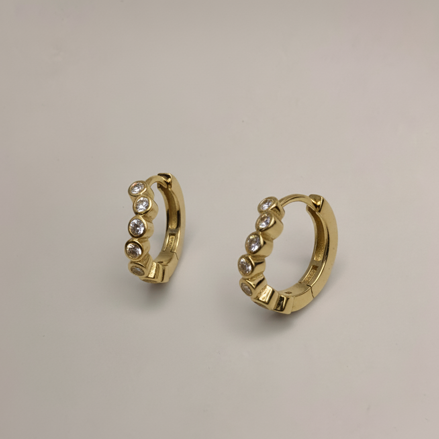 Nova gold bubble hoops – sculptural 925 sterling silver earrings